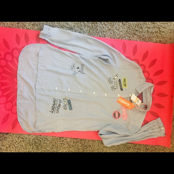 NWT Quirky blue and white strip shirt - Picture 8 of 15